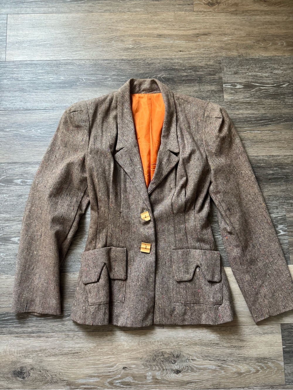 Pinky & Dianes Flo Toronto Wool Blend Brown Women's Blazer Jacket 70s